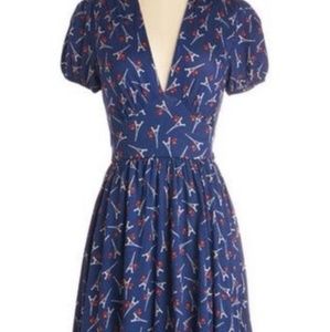 ModCloth Eiffle Tower Knit Dress, Navy